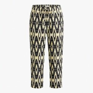 J.Crew Ikat Diamond Print Pull-On Drawstring Pants Black White Womens 4